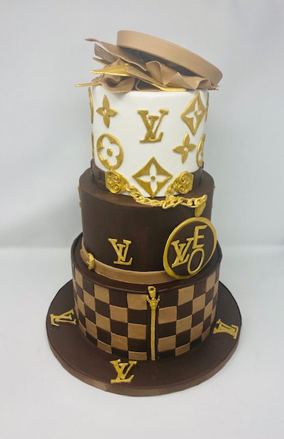 Louis Vuitton Cake with Money Stack