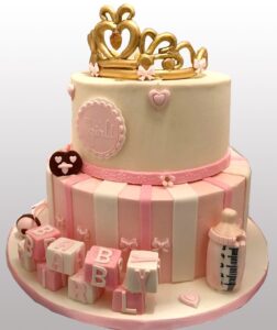 Crown Baby Shower Cake- building blocks
